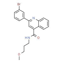 ChemSpider 2D Image | 2-(3-Bromophenyl)-N-(3-methoxypropyl)-4-quinolinecarboxamide | C20H19BrN2O2