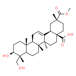 ChemSpider 2D Image | (3beta,5xi,18alpha)-3,23-Dihydroxy-29-methoxy-29-oxoolean-12-en-28-oic acid | C31H48O6