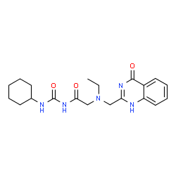 ChemSpider 2D Image | N-[(cyclohexylamino)-oxomethyl]-2-[ethyl-[(4-oxo-1H-quinazolin-2-yl)methyl]amino]acetamide | C20H27N5O3