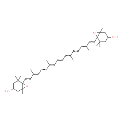 ChemSpider 2D Image | 5,5',6,6'-Tetrahydro-5,6:5',6'-diepoxy-beta,beta-carotene-3,3'-diol | C40H56O4