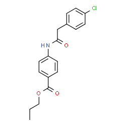 ChemSpider 2D Image | propyl 4-[2-(4-chlorophenyl)acetamido]benzoate | C18H18ClNO3