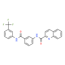 ChemSpider 2D Image | N-(3-{[3-(Trifluoromethyl)phenyl]carbamoyl}phenyl)-2-quinolinecarboxamide | C24H16F3N3O2
