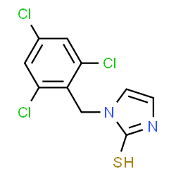 ChemSpider 2D Image | 1-(2,4,6-trichlorobenzyl)-1H-imidazole-2-thiol | C10H7Cl3N2S