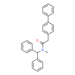 ChemSpider 2D Image | 2-(4-Biphenylyl)-N-(diphenylmethyl)-N-methylacetamide | C28H25NO