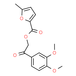 ChemSpider 2D Image | 2-(3,4-Dimethoxyphenyl)-2-oxoethyl 5-methyl-2-furoate | C16H16O6