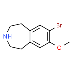 ChemSpider 2D Image | 7-Bromo-8-methoxy-2,3,4,5-tetrahydro-1H-3-benzazepine | C11H14BrNO