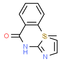 ChemSpider 2D Image | 2-(Methylsulfanyl)-N-(1,3-thiazol-2-yl)benzamide | C11H10N2OS2