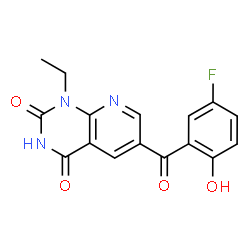 ChemSpider 2D Image | 1-Ethyl-6-(5-fluoro-2-hydroxybenzoyl)pyrido[2,3-d]pyrimidine-2,4(1H,3H)-dione | C16H12FN3O4