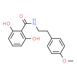 ChemSpider 2D Image | 2,6-Dihydroxy-N-[2-(4-methoxyphenyl)ethyl]benzamide | C16H17NO4