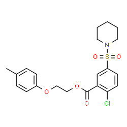 ChemSpider 2D Image | 2-(4-Methylphenoxy)ethyl 2-chloro-5-(1-piperidinylsulfonyl)benzoate | C21H24ClNO5S