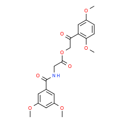 ChemSpider 2D Image | 2-(2,5-Dimethoxyphenyl)-2-oxoethyl N-(3,5-dimethoxybenzoyl)glycinate | C21H23NO8
