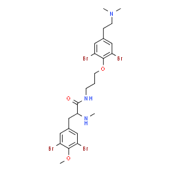 ChemSpider 2D Image | 3,5-Dibromo-N-(3-{2,6-dibromo-4-[2-(dimethylamino)ethyl]phenoxy}propyl)-Nalpha,O-dimethyltyrosinamide | C24H31Br4N3O3
