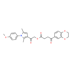 ChemSpider 2D Image | 2-[1-(4-Methoxyphenyl)-2,5-dimethyl-1H-pyrrol-3-yl]-2-oxoethyl 4-(2,3-dihydro-1,4-benzodioxin-6-yl)-4-oxobutanoate | C27H27NO7