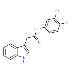 ChemSpider 2D Image | N-(3-Chloro-4-fluorophenyl)-2-(1H-indol-3-yl)acetamide | C16H12ClFN2O