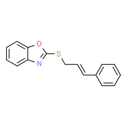 ChemSpider 2D Image | 2-{[(2E)-3-Phenyl-2-propen-1-yl]sulfanyl}-1,3-benzoxazole | C16H13NOS