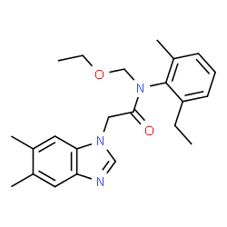 ChemSpider 2D Image | 2-(5,6-Dimethyl-1H-benzimidazol-1-yl)-N-(ethoxymethyl)-N-(2-ethyl-6-methylphenyl)acetamide | C23H29N3O2