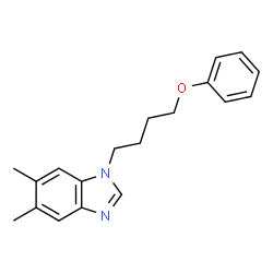 ChemSpider 2D Image | 5,6-Dimethyl-1-(4-phenoxybutyl)-1H-benzimidazole | C19H22N2O