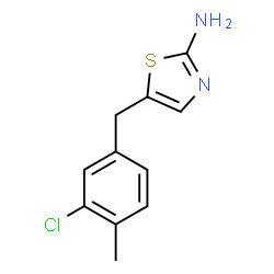 ChemSpider 2D Image | 5-(3-Chloro-4-methylbenzyl)-1,3-thiazol-2-amine | C11H11ClN2S