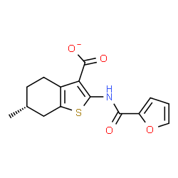ChemSpider 2D Image | (6R)-2-(2-Furoylamino)-6-methyl-4,5,6,7-tetrahydro-1-benzothiophene-3-carboxylate | C15H14NO4S