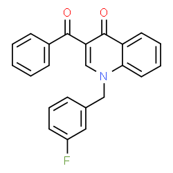 ChemSpider 2D Image | 3-Benzoyl-1-(3-fluorobenzyl)-4(1H)-quinolinone | C23H16FNO2