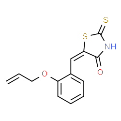 ChemSpider 2D Image | (5E)-5-[2-(Allyloxy)benzylidene]-2-thioxo-1,3-thiazolidin-4-one | C13H11NO2S2