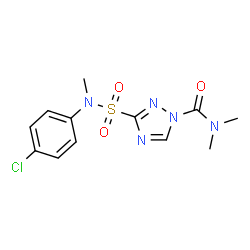 ChemSpider 2D Image | 3-[(4-Chlorophenyl)(methyl)sulfamoyl]-N,N-dimethyl-1H-1,2,4-triazole-1-carboxamide | C12H14ClN5O3S