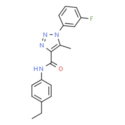 ChemSpider 2D Image | N-(4-Ethylphenyl)-1-(3-fluorophenyl)-5-methyl-1H-1,2,3-triazole-4-carboxamide | C18H17FN4O