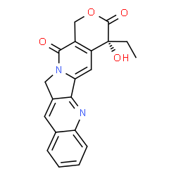 ChemSpider 2D Image | (4R)-4-Ethyl-4-hydroxy-1H-pyrano[3',4':6,7]indolizino[1,2-b]quinoline-3,14(4H,12H)-dione | C20H16N2O4