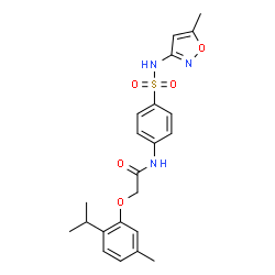ChemSpider 2D Image | 2-(2-Isopropyl-5-methylphenoxy)-N-{4-[(5-methyl-1,2-oxazol-3-yl)sulfamoyl]phenyl}acetamide | C22H25N3O5S