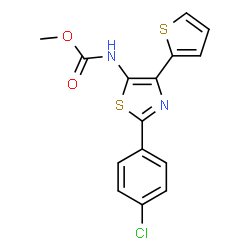 ChemSpider 2D Image | Methyl [2-(4-chlorophenyl)-4-(2-thienyl)-1,3-thiazol-5-yl]carbamate | C15H11ClN2O2S2