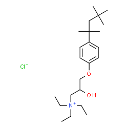 ChemSpider 2D Image | N,N,N-Triethyl-2-hydroxy-3-[4-(2,4,4-trimethyl-2-pentanyl)phenoxy]-1-propanaminium chloride | C23H42ClNO2