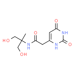 ChemSpider 2D Image | N-(1,3-Dihydroxy-2-methyl-2-propanyl)-2-(2,6-dioxo-1,2,3,6-tetrahydro-4-pyrimidinyl)acetamide | C10H15N3O5