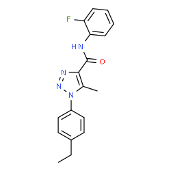 ChemSpider 2D Image | 1-(4-Ethylphenyl)-N-(2-fluorophenyl)-5-methyl-1H-1,2,3-triazole-4-carboxamide | C18H17FN4O