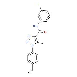 ChemSpider 2D Image | 1-(4-Ethylphenyl)-N-(3-fluorophenyl)-5-methyl-1H-1,2,3-triazole-4-carboxamide | C18H17FN4O