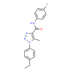 ChemSpider 2D Image | 1-(4-Ethylphenyl)-N-(4-fluorophenyl)-5-methyl-1H-1,2,3-triazole-4-carboxamide | C18H17FN4O