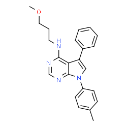 ChemSpider 2D Image | N-(3-Methoxypropyl)-7-(4-methylphenyl)-5-phenyl-7H-pyrrolo[2,3-d]pyrimidin-4-amine | C23H24N4O