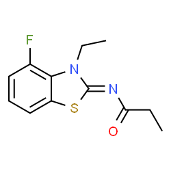 ChemSpider 2D Image | N-[(2Z)-3-Ethyl-4-fluoro-1,3-benzothiazol-2(3H)-ylidene]propanamide | C12H13FN2OS