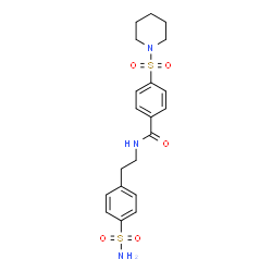 ChemSpider 2D Image | 4-(1-Piperidinylsulfonyl)-N-[2-(4-sulfamoylphenyl)ethyl]benzamide | C20H25N3O5S2