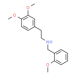 ChemSpider 2D Image | 2-(3,4-Dimethoxyphenyl)-N-(2-methoxybenzyl)ethanamine | C18H23NO3
