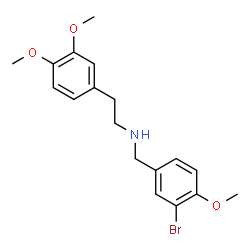 ChemSpider 2D Image | N-(3-Bromo-4-methoxybenzyl)-2-(3,4-dimethoxyphenyl)ethanamine | C18H22BrNO3