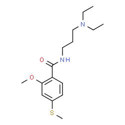 ChemSpider 2D Image | N-[3-(Diethylamino)propyl]-2-methoxy-4-(methylsulfanyl)benzamide | C16H26N2O2S