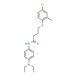 ChemSpider 2D Image | 4-(4-Chloro-2-methylphenoxy)-N-[4-(diethylamino)phenyl]butanamide | C21H27ClN2O2