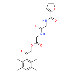 ChemSpider 2D Image | 2-Oxo-2-(2,3,5,6-tetramethylphenyl)ethyl N-(2-furoyl)glycylglycinate | C21H24N2O6