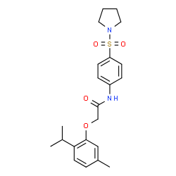 ChemSpider 2D Image | 2-(2-Isopropyl-5-methylphenoxy)-N-[4-(1-pyrrolidinylsulfonyl)phenyl]acetamide | C22H28N2O4S