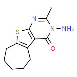 ChemSpider 2D Image | 3-Amino-2-methyl-3,5,6,7,8,9-hexahydro-10-thia-1,3-diaza-benzo[a]azulen-4-one | C12H15N3OS