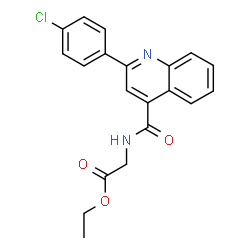 ChemSpider 2D Image | Ethyl N-{[2-(4-chlorophenyl)-4-quinolinyl]carbonyl}glycinate | C20H17ClN2O3