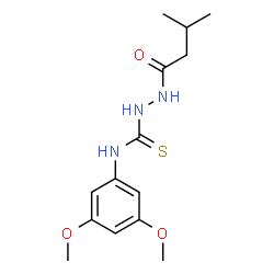 ChemSpider 2D Image | N-(3,5-Dimethoxyphenyl)-2-(3-methylbutanoyl)hydrazinecarbothioamide | C14H21N3O3S