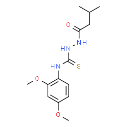 ChemSpider 2D Image | N-{[(2,4-dimethoxyphenyl)carbamothioyl]amino}-3-methylbutanamide | C14H21N3O3S