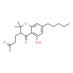 ChemSpider 2D Image | 5-Hydroxy-2,2-dimethyl-3-(3-oxobutyl)-7-pentyl-2,3-dihydro-4H-chromen-4-one | C20H28O4