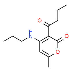 ChemSpider 2D Image | 3-Butyryl-6-methyl-4-(propylamino)-2H-pyran-2-one | C13H19NO3